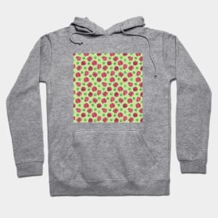 Poppies flowers and seeds pattern - Green Hoodie